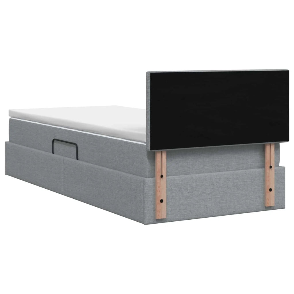 Letto con contenitore LED e materasso Grigio Chiaro 3459042