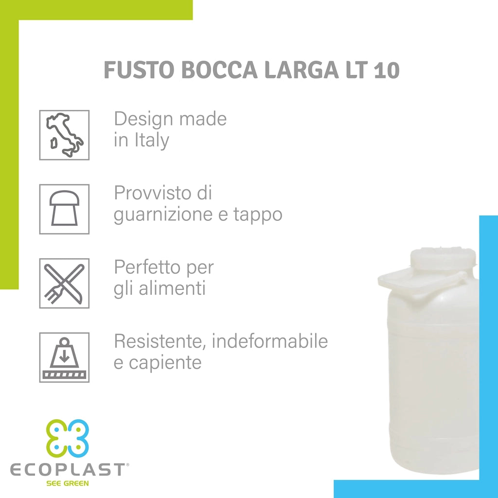 Fusto a Bocca Larga L 10 Ø Cm 21 x 42 H
