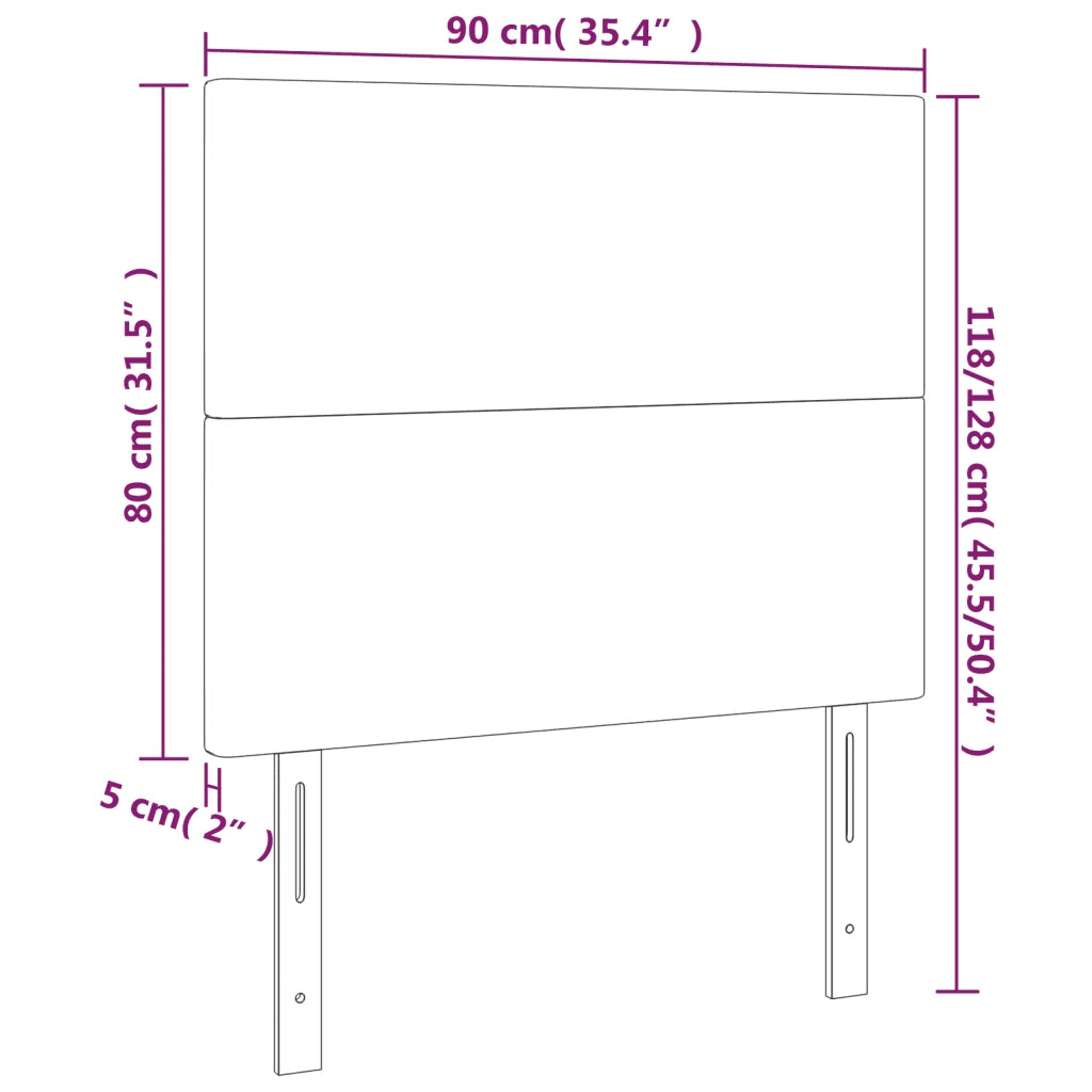 Testiera | Testata Rosa 90x5x118/128 cm Velluto