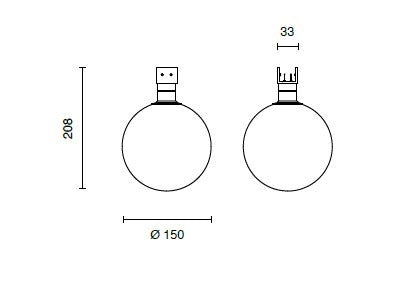 ELEMENTO SFERA BALL 9W 3000K 585LM ORO  D.15CM PER SISTEMA BINARIO