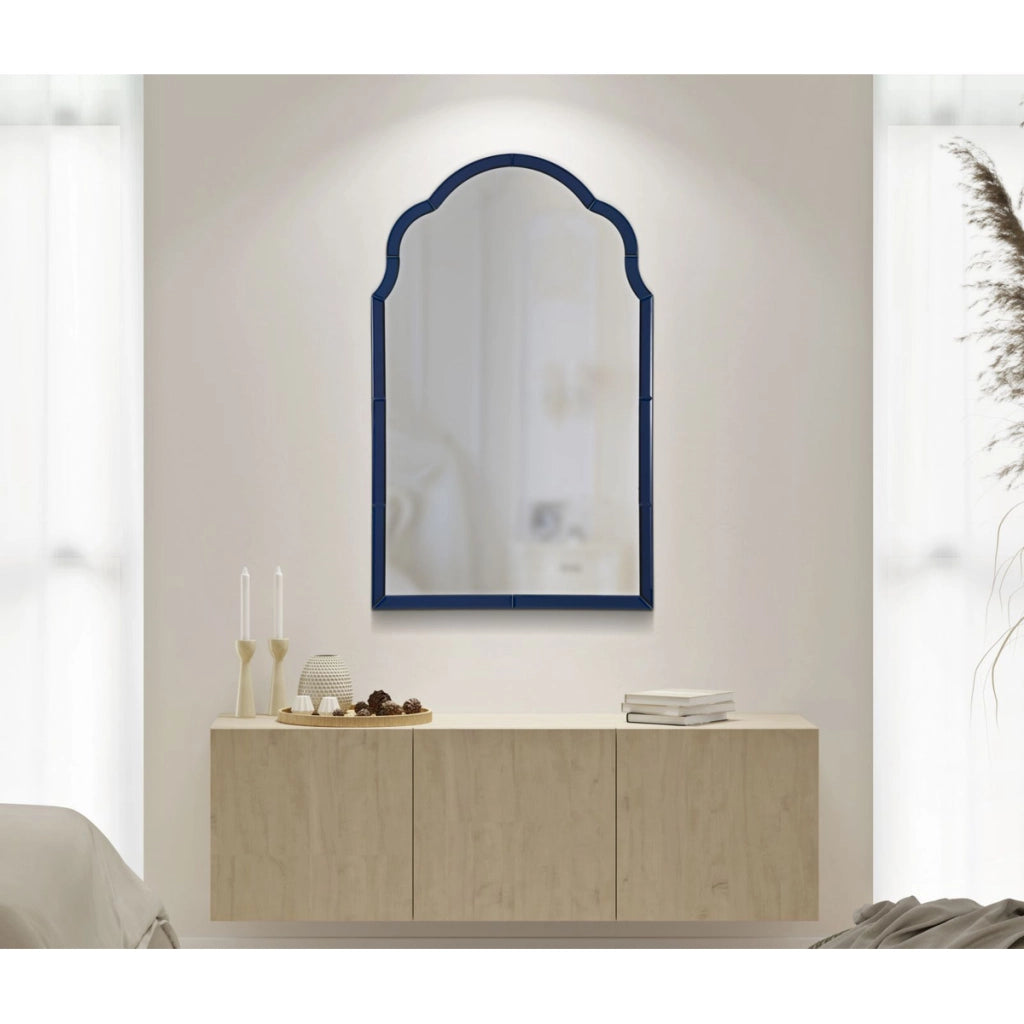 Specchio con Cornice Classico 3, Blu, MDF, 100x62x1 cm