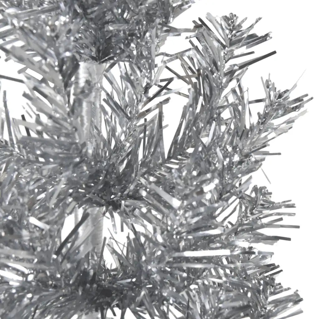 Albero Natale Artificiale Sottile a Metà Supporto Argento 240cm 344598