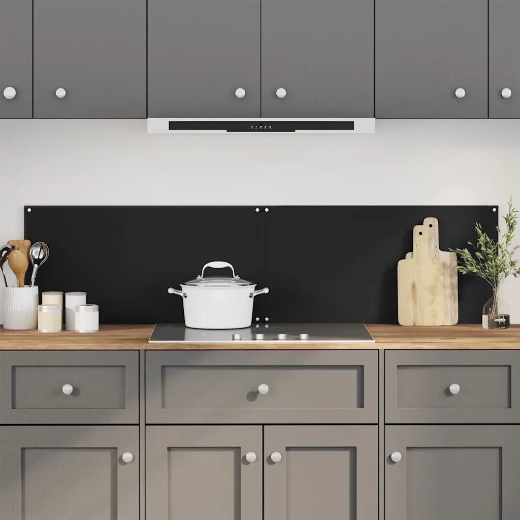 Paraschizzi per Cucina 2 pz Neri 80x50 cm in Vetro Temperato 3315799