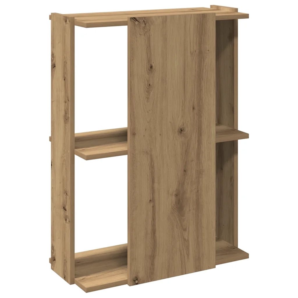 Libreria a 3 Ripiani Rovere 60x30x80 cm Legno Multistrato 860264