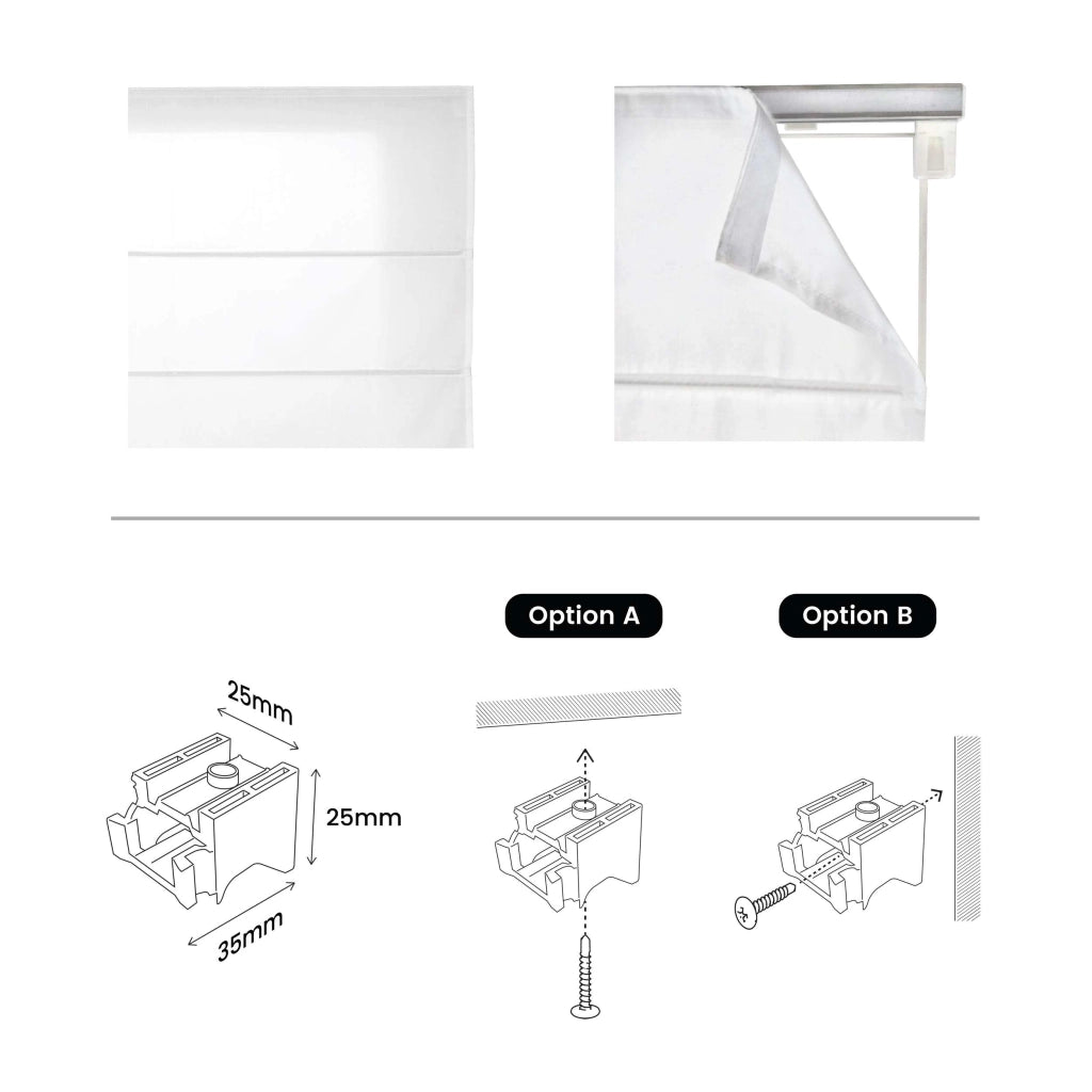 Tenda a Pacchetto Con Aste Ecru 45x175 cm