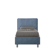BS COM Letto singolo contenitore imbottito 90x190 microfibra blu
