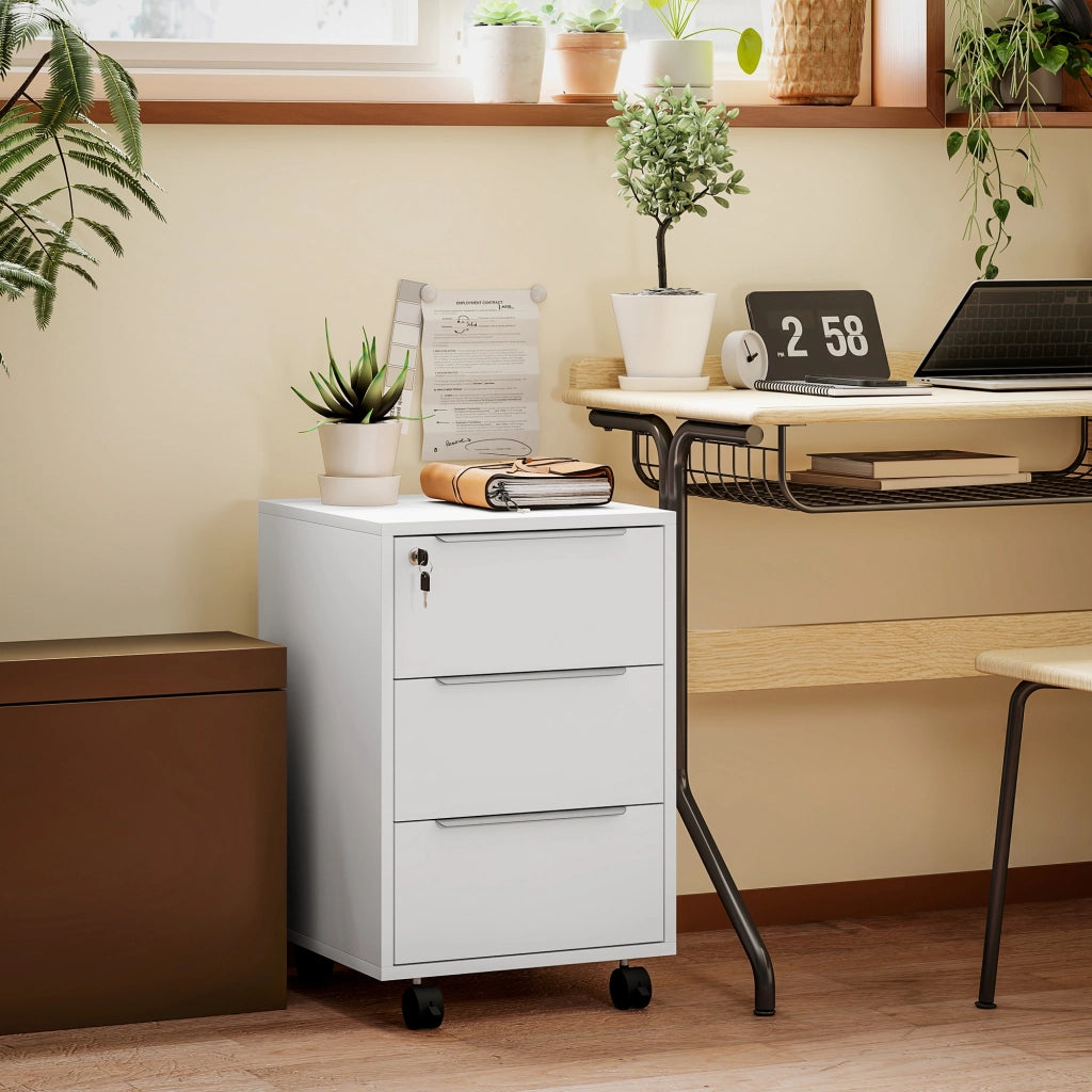 Scrivania con cassettiere ¨C zephmum ¨C 40x40x63,5 cm bianco