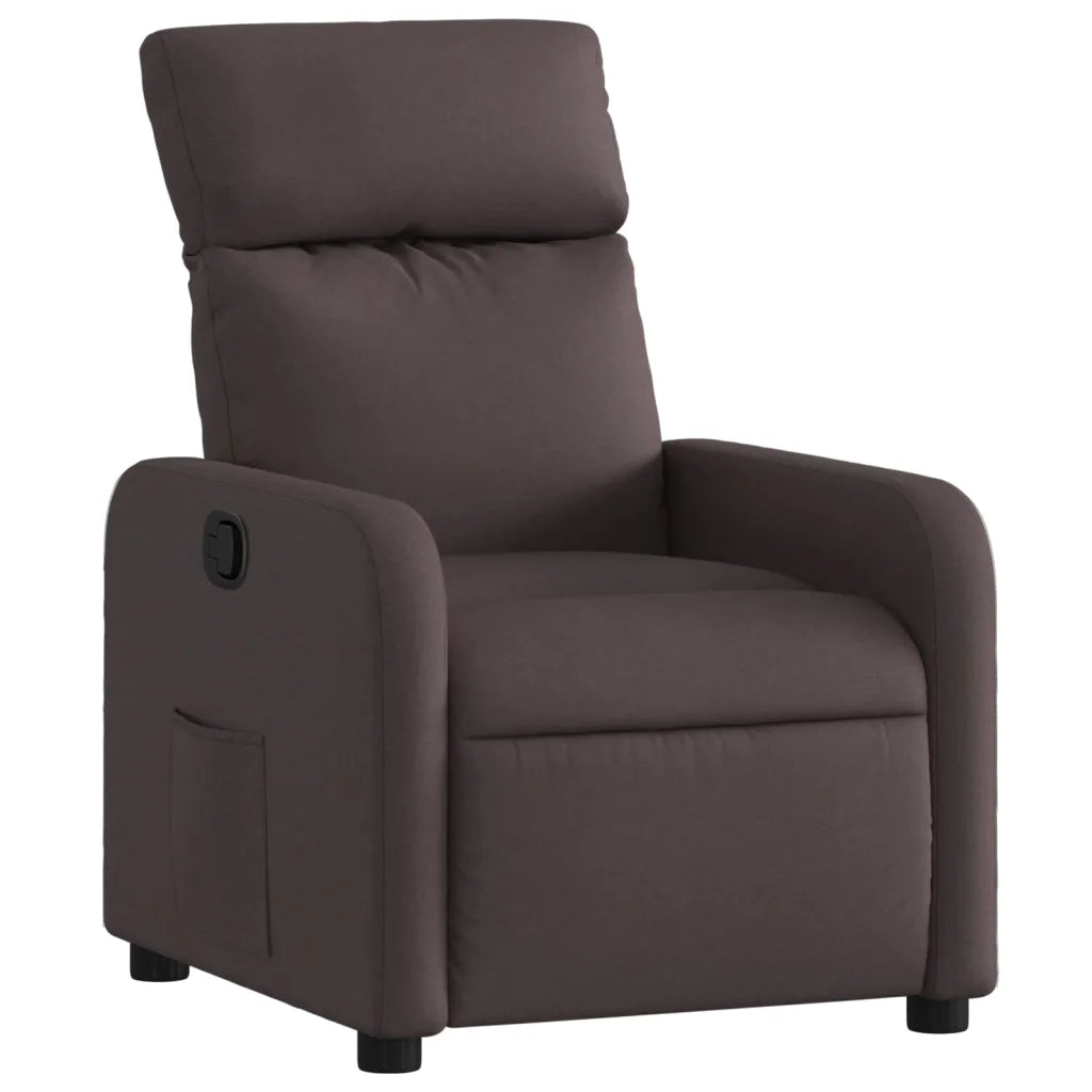 Poltrona Reclinabile Marrone Scuro in Tessuto 374170