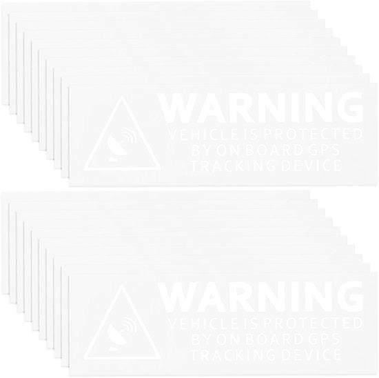 Tracker GPS di Sicurezza - 20 pezzi - Adesivo Self-Leverante - Resistente all'Acqua - Translucido - 75 x 25 mm - Etichette di Sicurezza