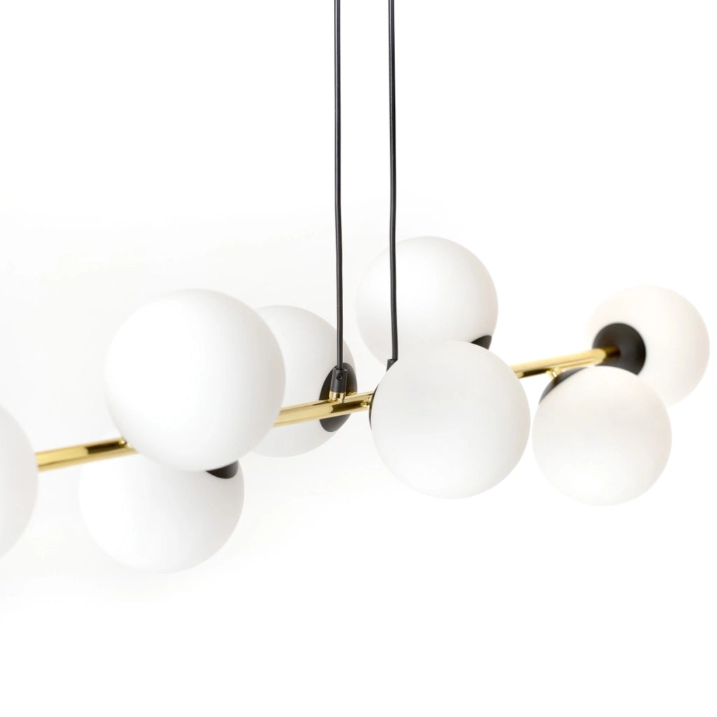 Lampadario Emibig Gravity 8, 8xE14 nero oro bianco 140cm