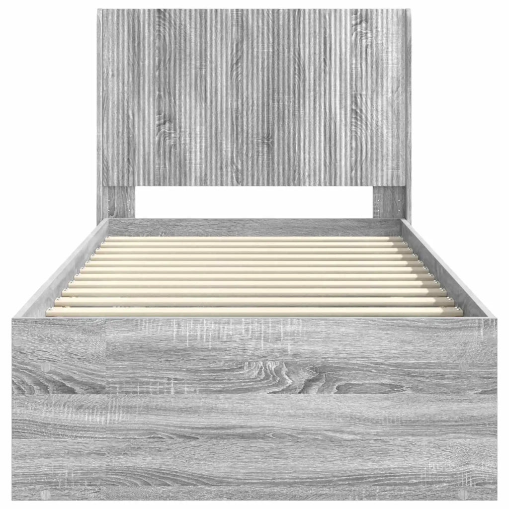 Struttura del letto con stoccaggio e testata Sonoma grigio 3413890