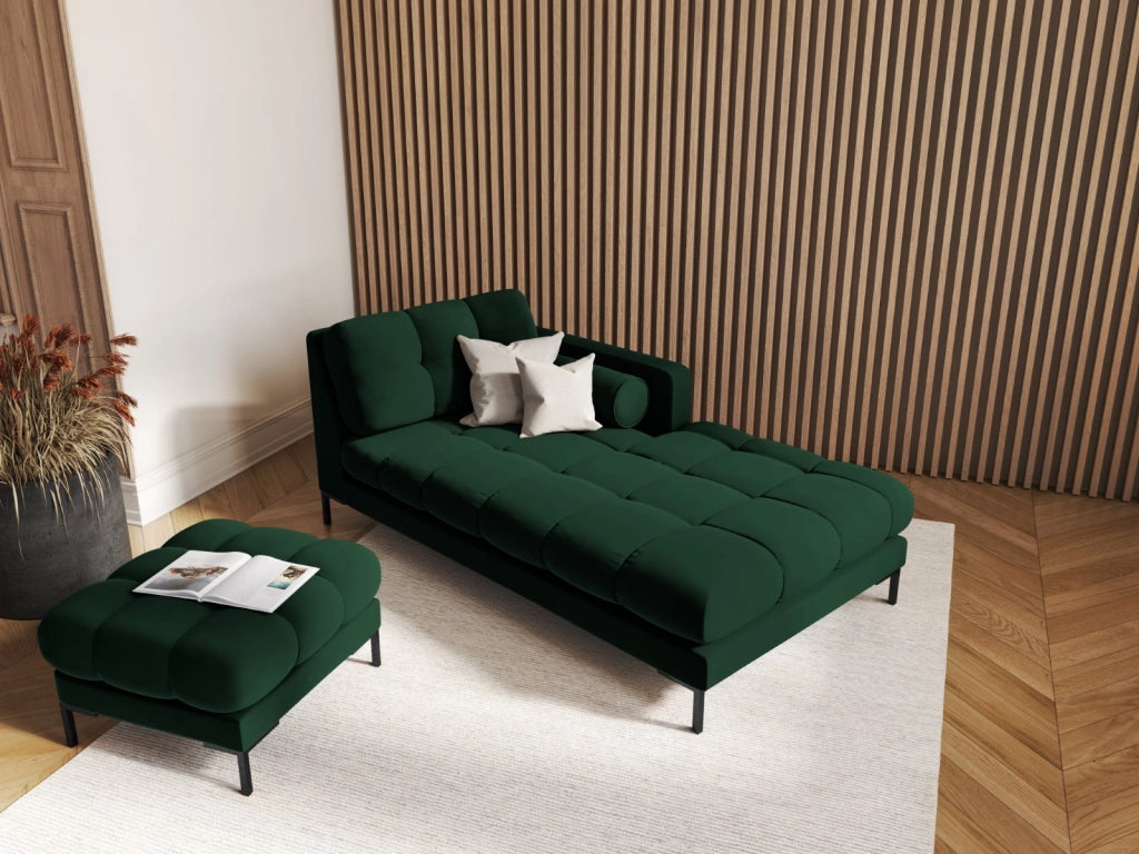 Cosmopolitan Design - Pouf "Bali" in velluto verde bottiglia 