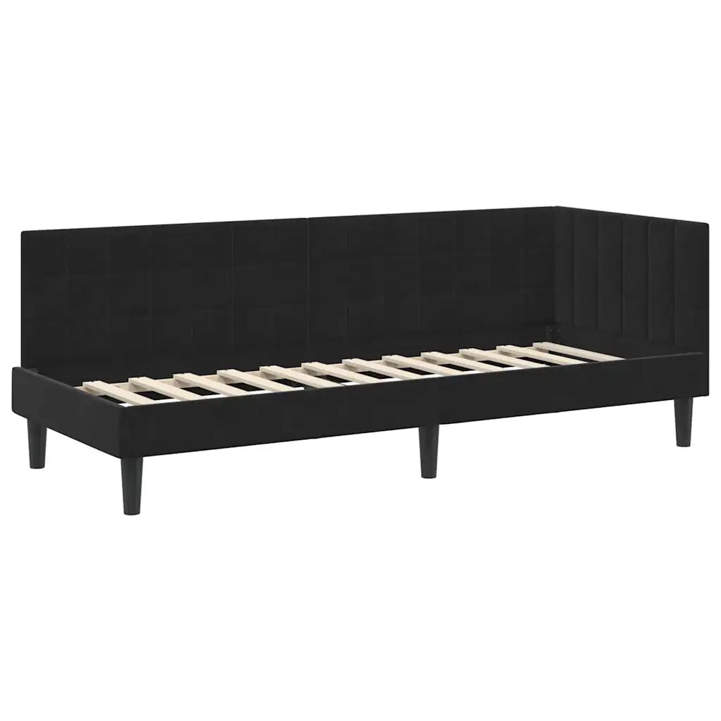Cornice del letto ad angolo Nero 80 cm x 200 cm Velluto 42016413