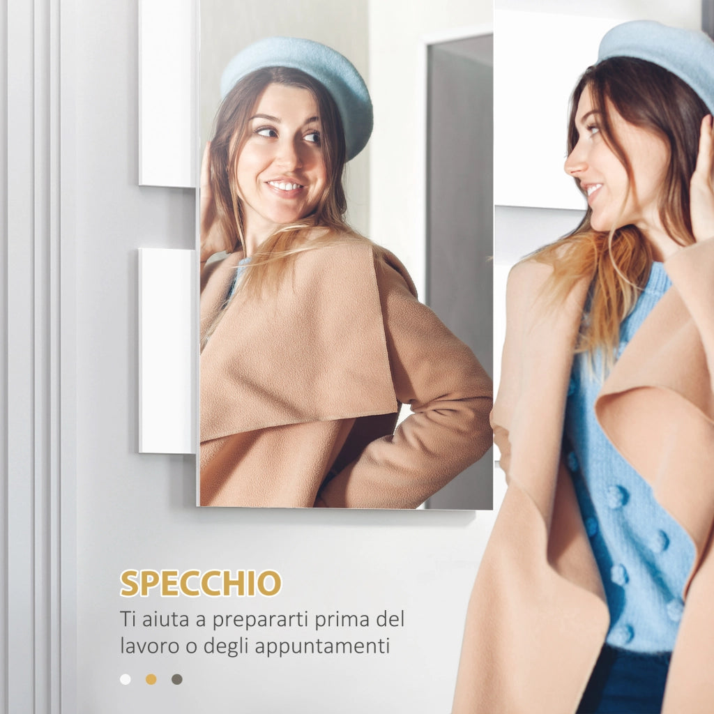 Mobile da Ingresso con Specchio e Cassetto ¨C Xylo ¨C Legno Bianco 40x70cm
