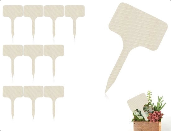 Etichette per piante in legno - 10 pezzi - Design a T - Sostituzione duratura e resistente - Ideali per giardini e serra