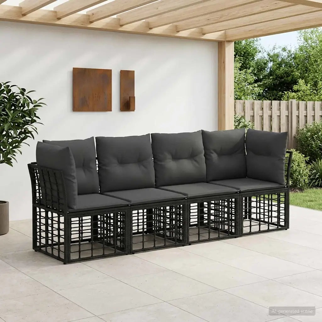 Set di divani da esterno Nero Poliestere 3437409