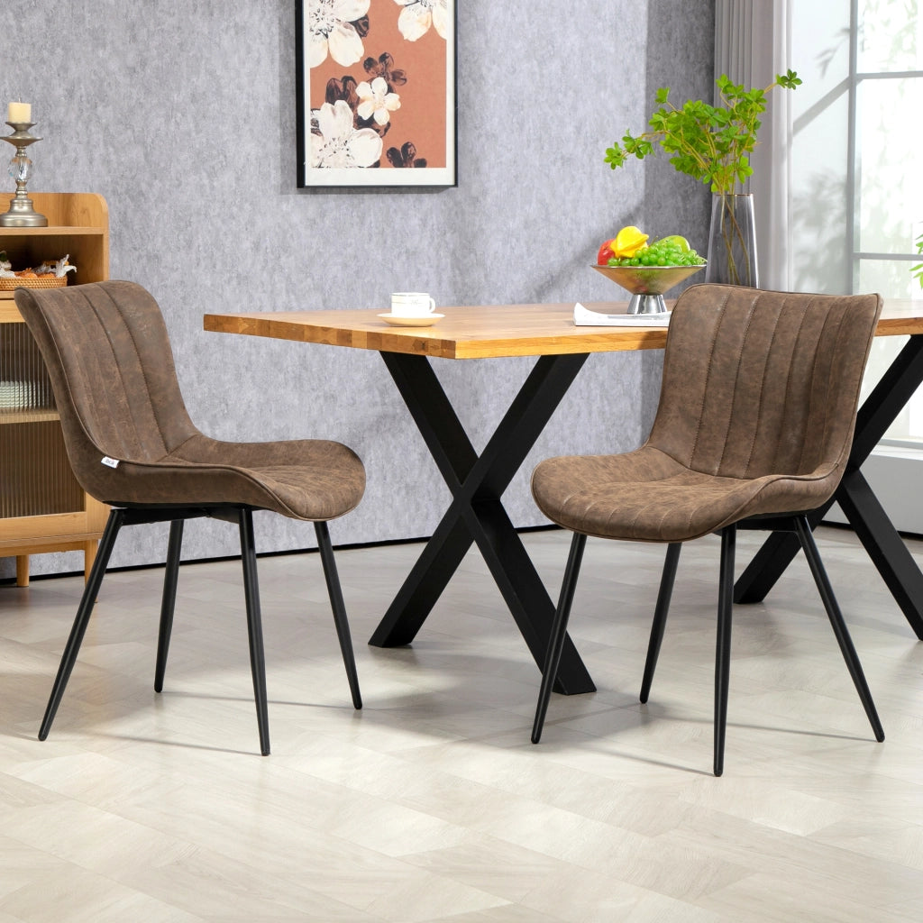 Sedia da pranzo design moderno imbottita ¨C Minimal ¨C marrone