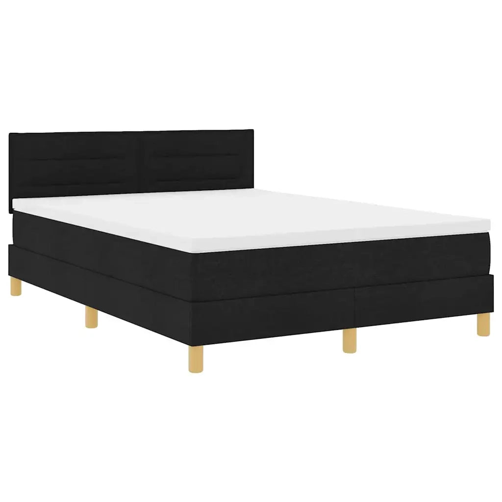 Letto a Sorgente LED con strisce LED Nero 140 x 200 cm Tessuto 3342368