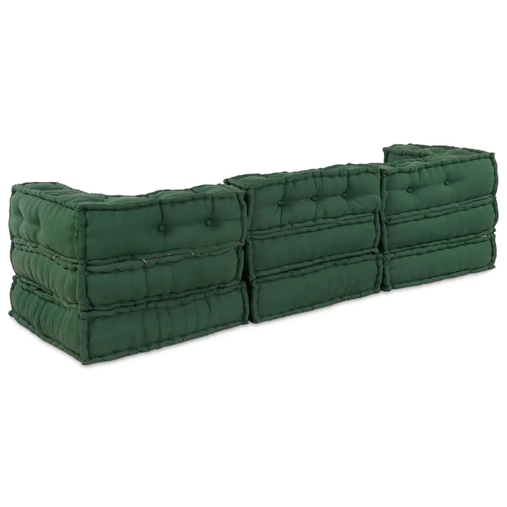 Divano modulare 3 pcs Verde Tessuto 3315077