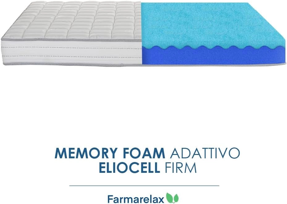 Materasso memory foam 80x190 h17 cm confortevole indeformabile antiacaro traspirante Made in Italy Farmarelax