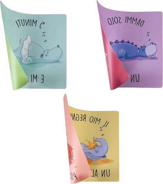 Placemats quadrati quadrupli con due facce - set da 6 pezzi