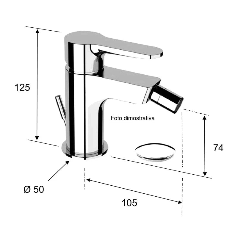 Rubinetto bidet nero opaco serie winner