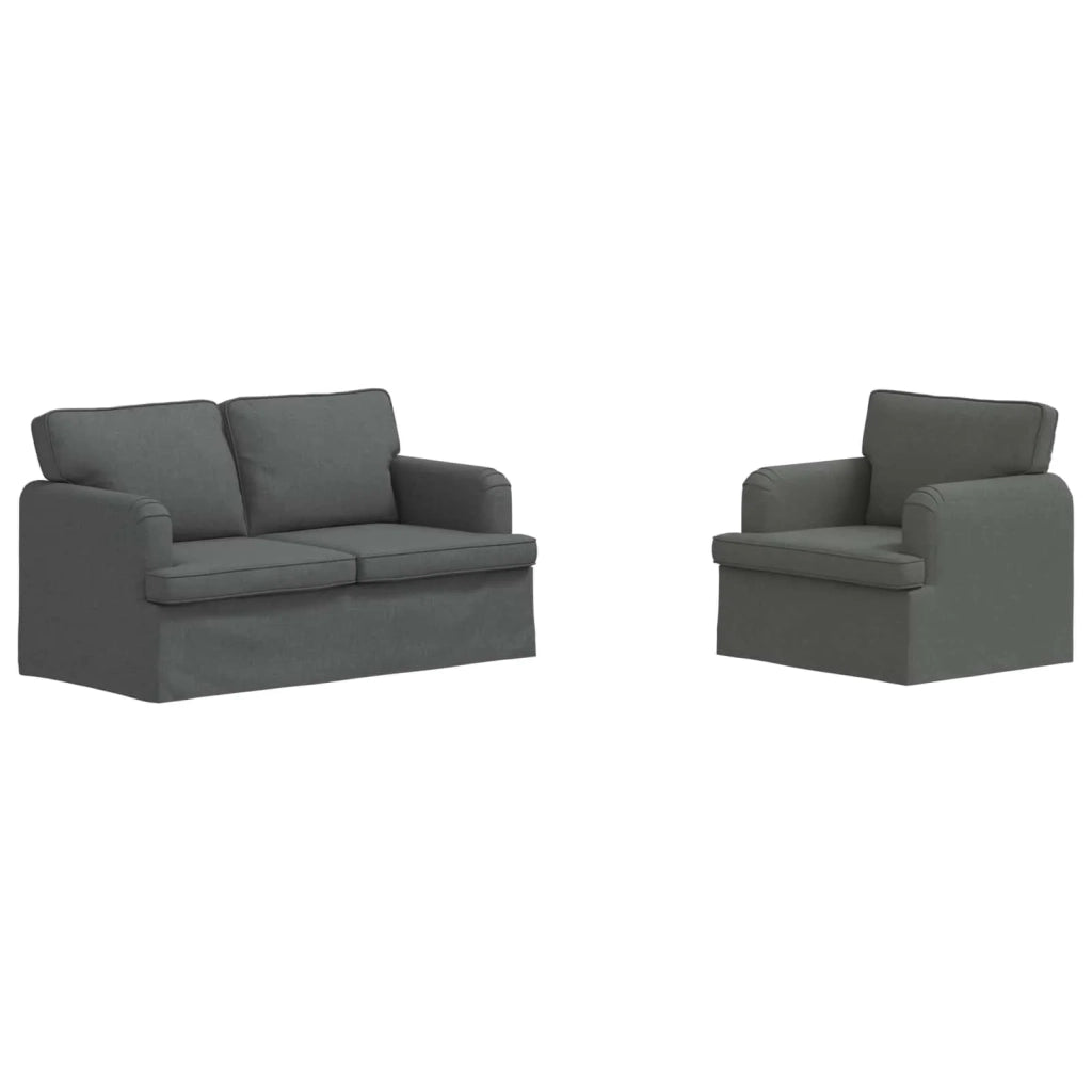Set di divani 2 pcs Grigio scuro 144 x 80 x 85 cm Tessuto 3407517