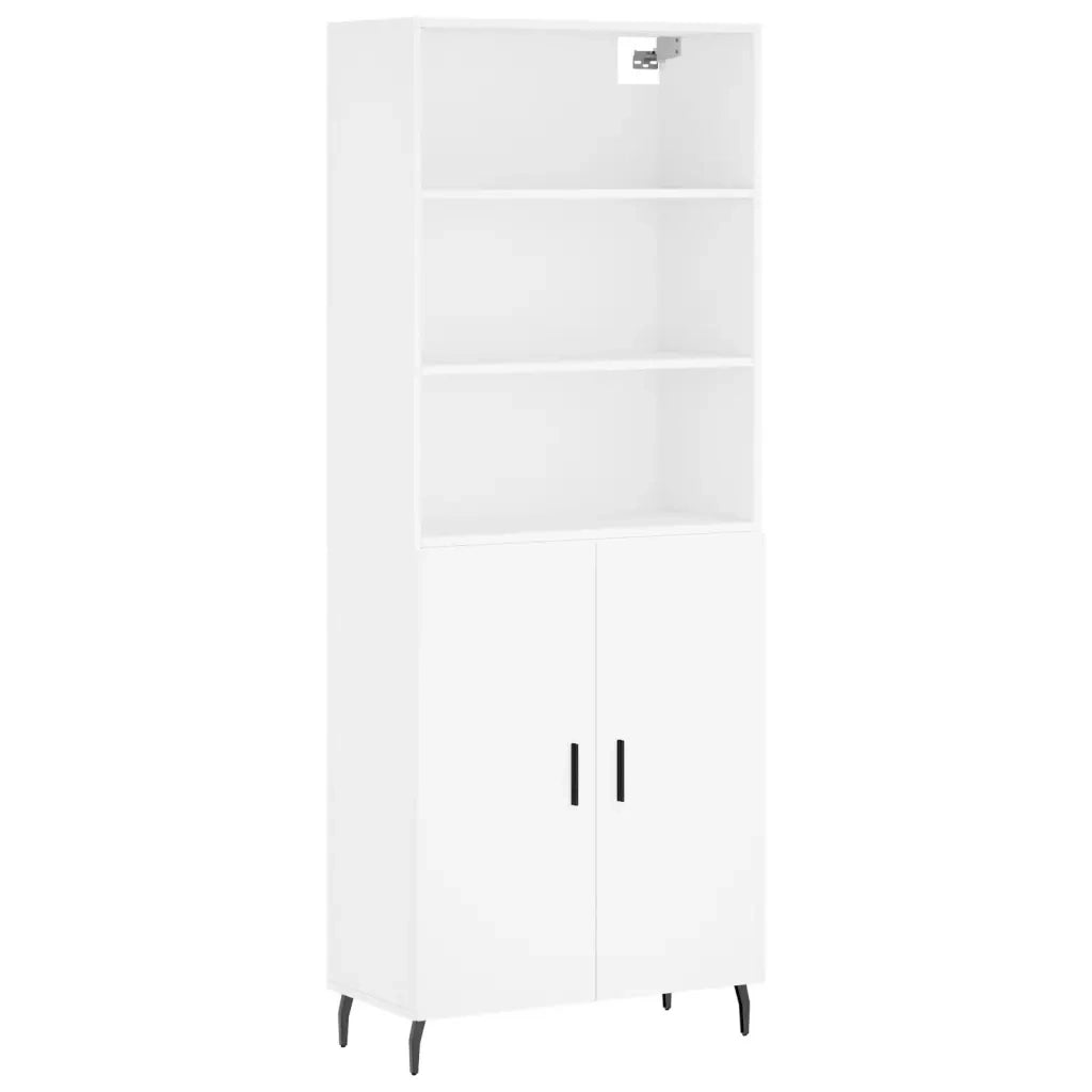 Credenza-Buffet-Armadio da cucina Bianca 69,5x34x180 cm in Legno Multistrato 498757