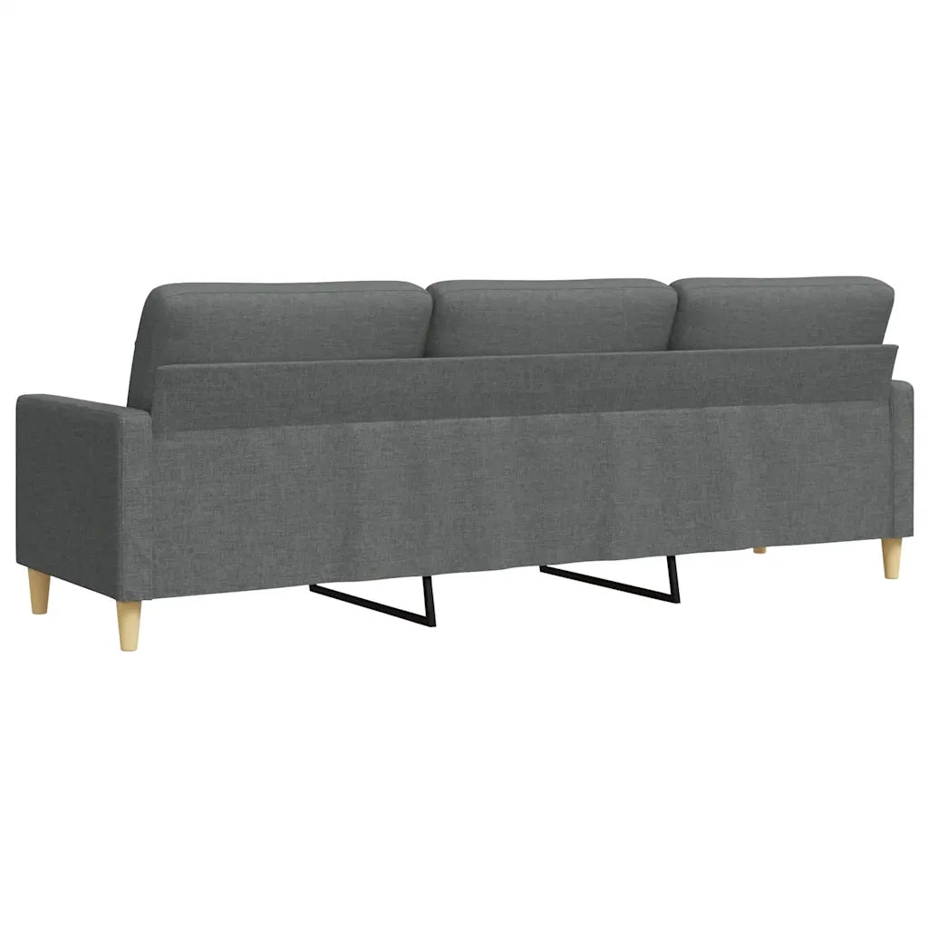 Divano a 3 Posti-Sofa 3 Posti Grigio Scuro 210 cm in Tessuto
