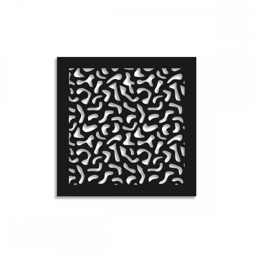 MACCHIE - Pannello in PVC traforato - Parasole Misura: 48x48 cm, Colore: nero