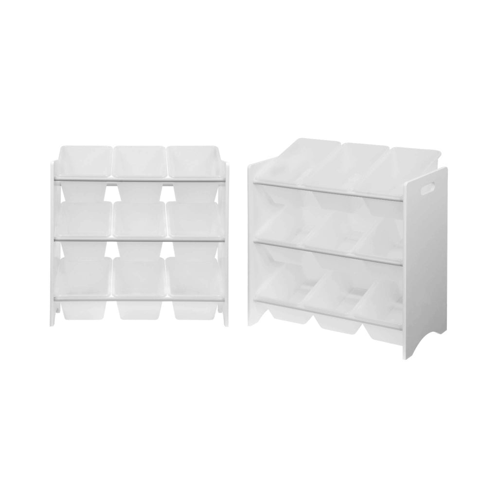 Set di 2 armadi per bambini per giocattoli, bianco
