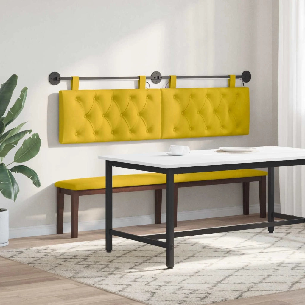 Testiera | Testata sospesa Con luce LED Giallo Velluto