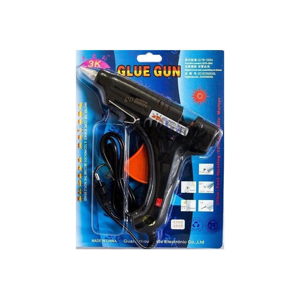 Trade Shop - Pistola Per Colla A Caldo 100 W Incollatrice Termoincollante Tasto Accensione -