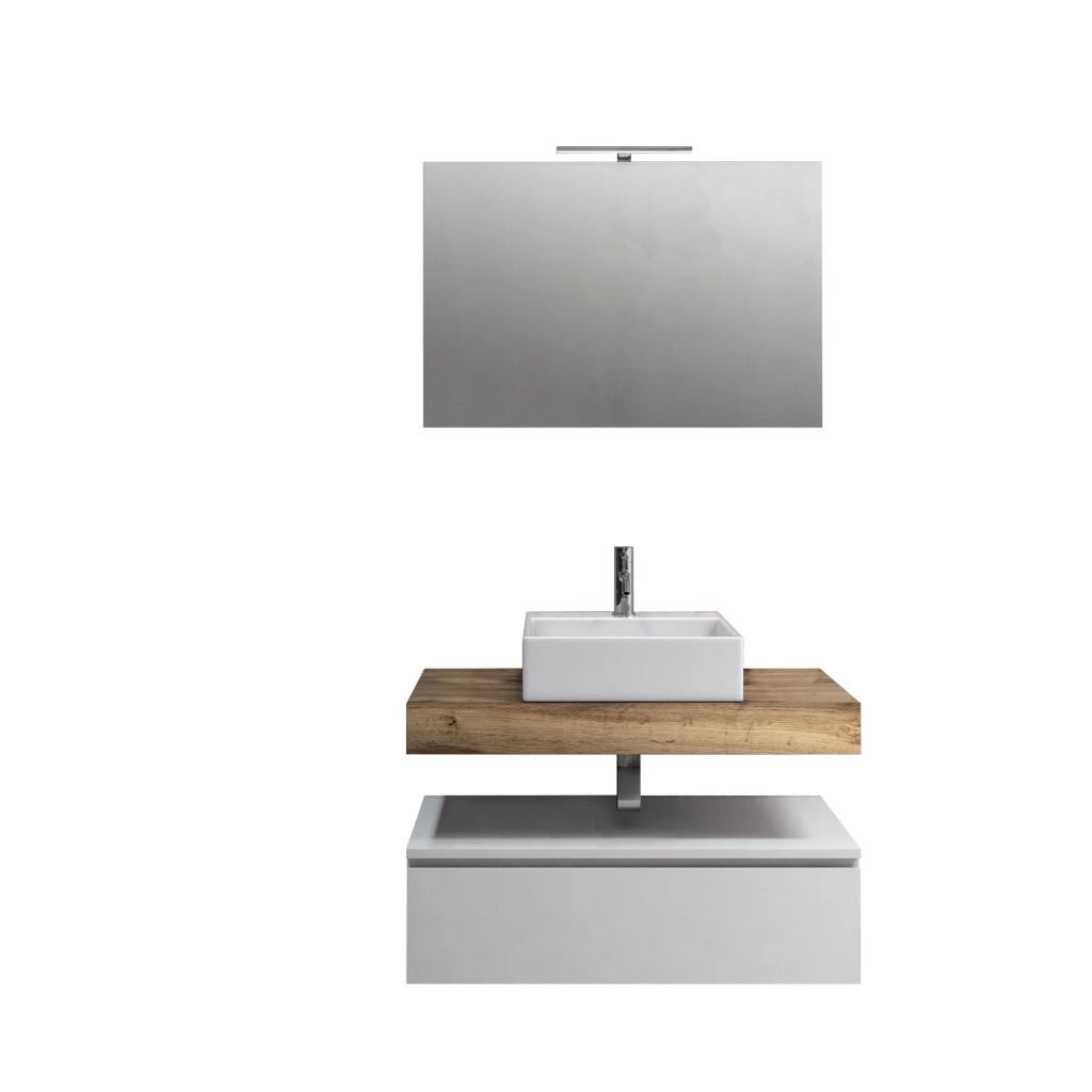 Composizione 5 pezzi ASTRA rovere miele/bianco