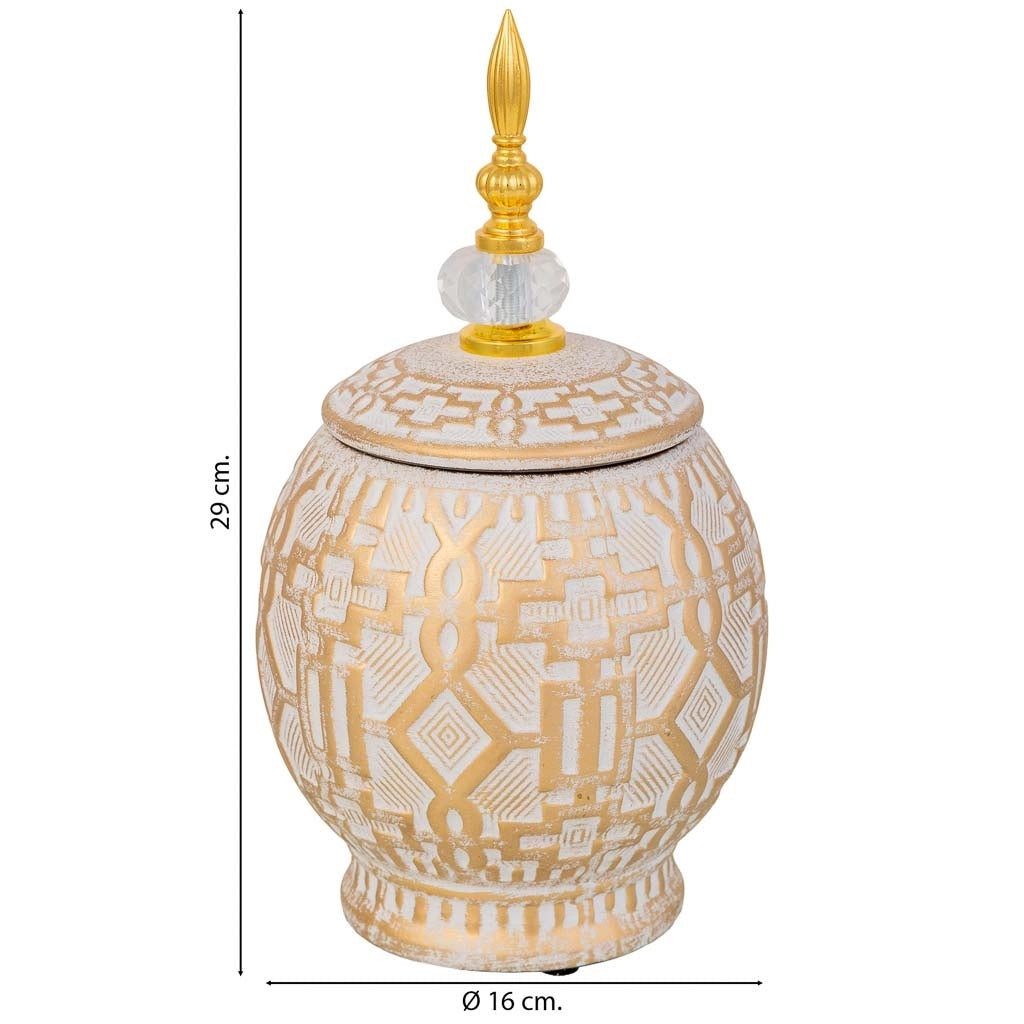 Vaso in ceramica dorata, D16x29h cm