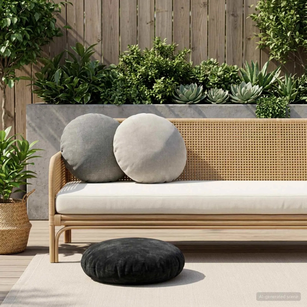 Federa 2 pz HEERLEN Grigio Chiaro Ø 60 cm Tessuto Chenille 922957