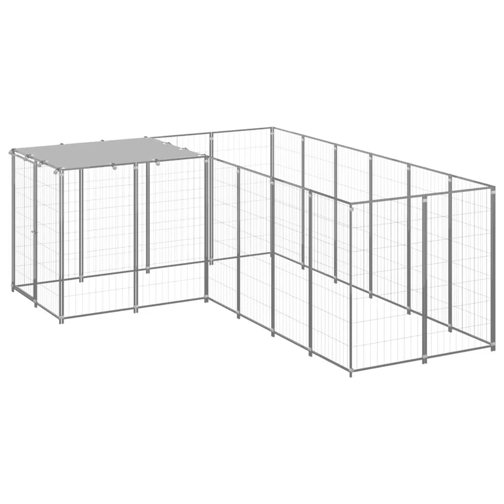 Gabbia per cani da esterno recinto per animali colore argento 4,84 m² acciaio codice 02_0000278