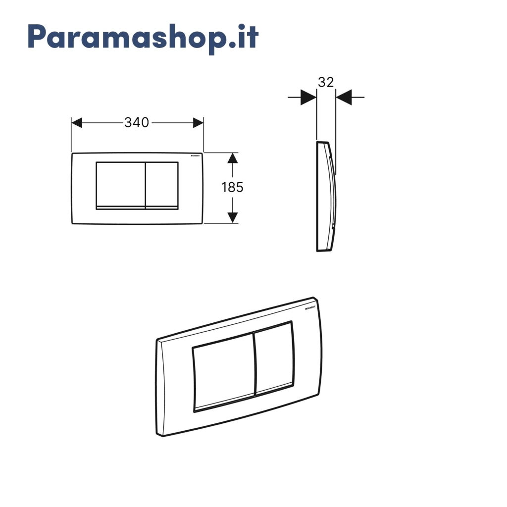 Geberit placca di comando bianco lucido - cromato doppio tasto Twinline30