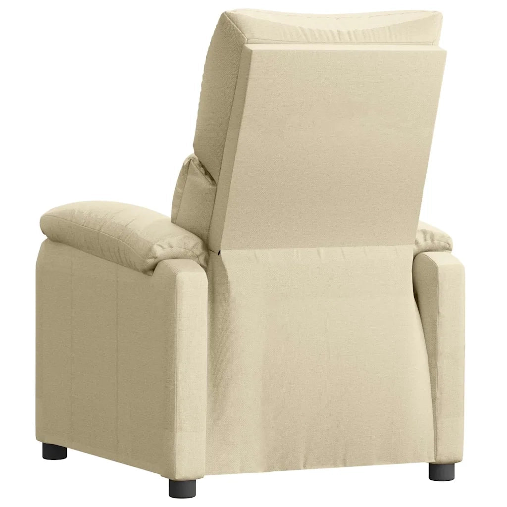 Poltrona | Sedia Relax Reclinabile in Tessuto Crema