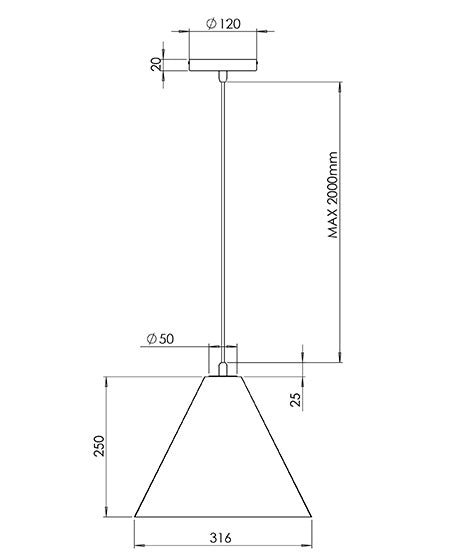 Lampada a Sospensione Cone, Struttura in Metallo e Plastica Vegetale, Attacco E27, IP20, Colore Bordeaux, Diametro 316mm - Design Moderno