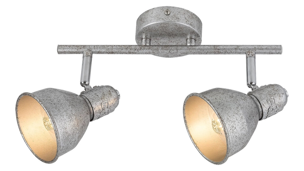 Faretto soffitto argento anticato 2xE14 40W Thelma Rabalux