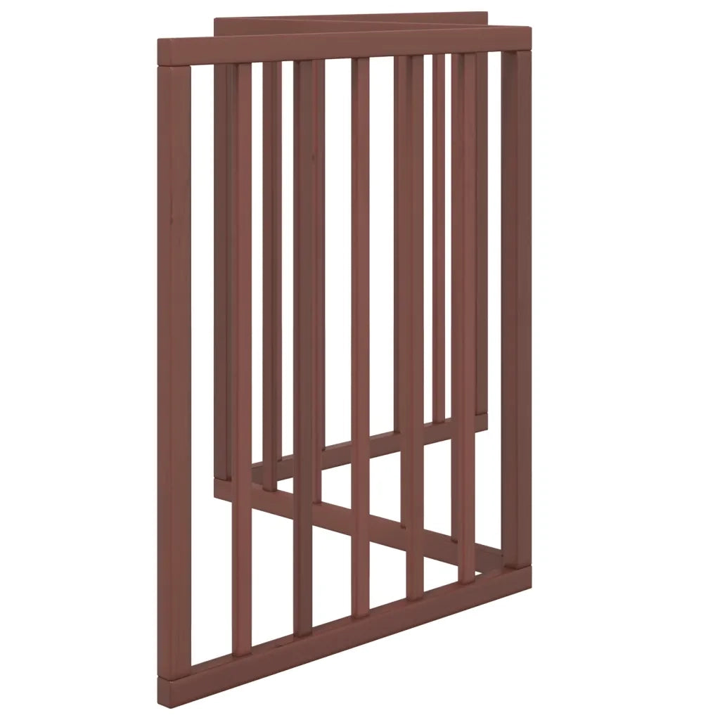 Cancello Cani Pieghevole 3 Pannelli Marrone 150cm Legno Pioppo 352196