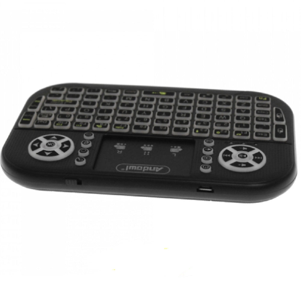 Trade Shop - Mini Tastiera Wireless Bluetooth Ricaricabile Q-k700c Con Touchpad Inglese Usa -