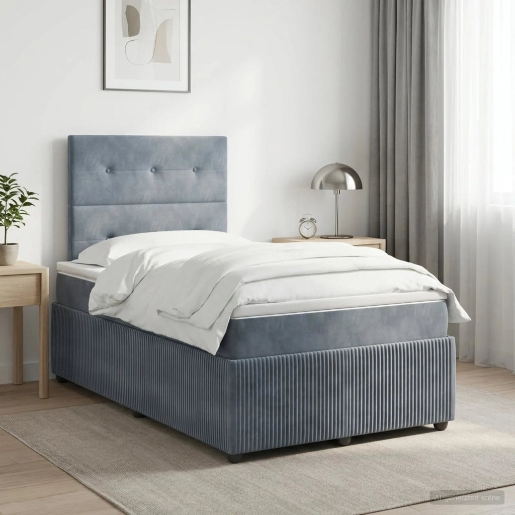 Letto box spring con materasso Grigio Scuro 120 x 200 cm 3454584