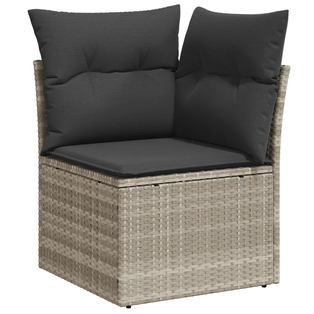 Set Divano da Giardino 9pz con Cuscini Grigio Chiaro Polyrattan 3269302
