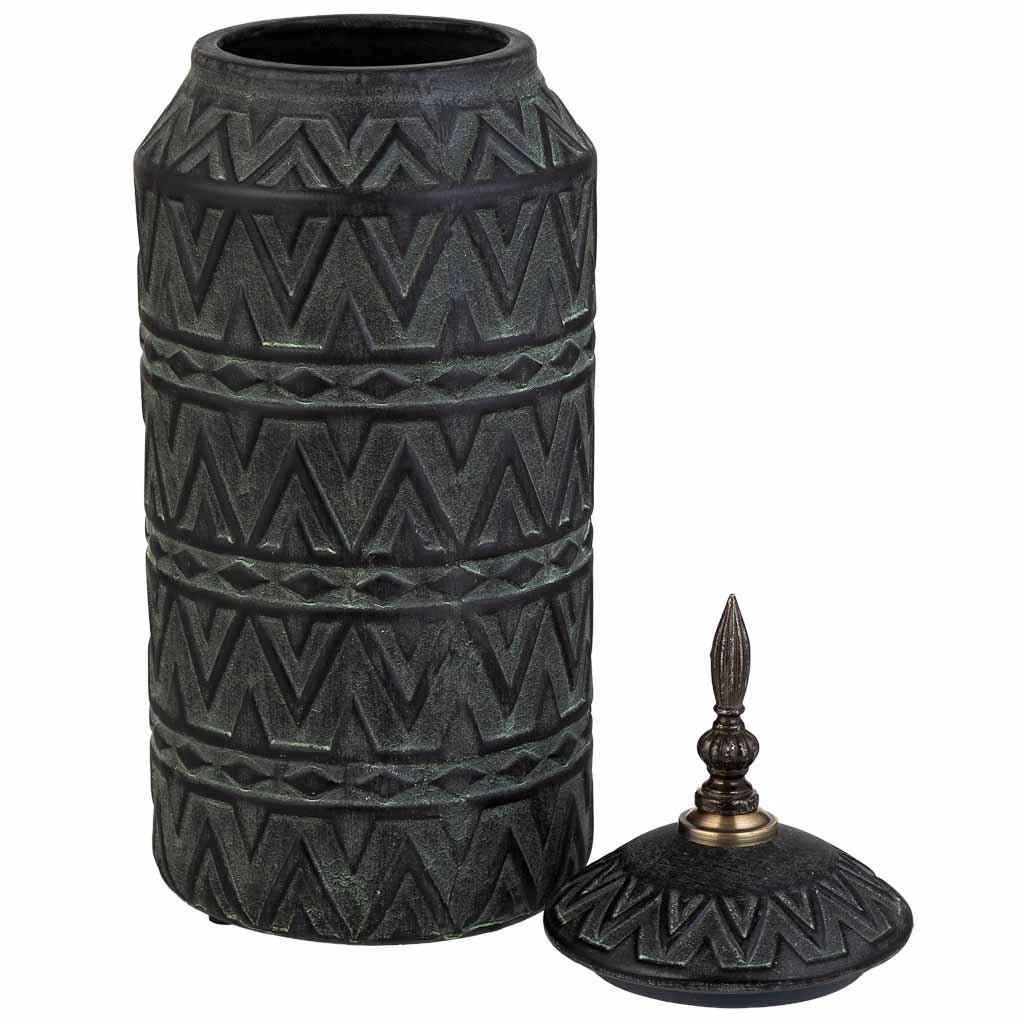 Vaso in ceramica nera, D15,5x41,5h cm
