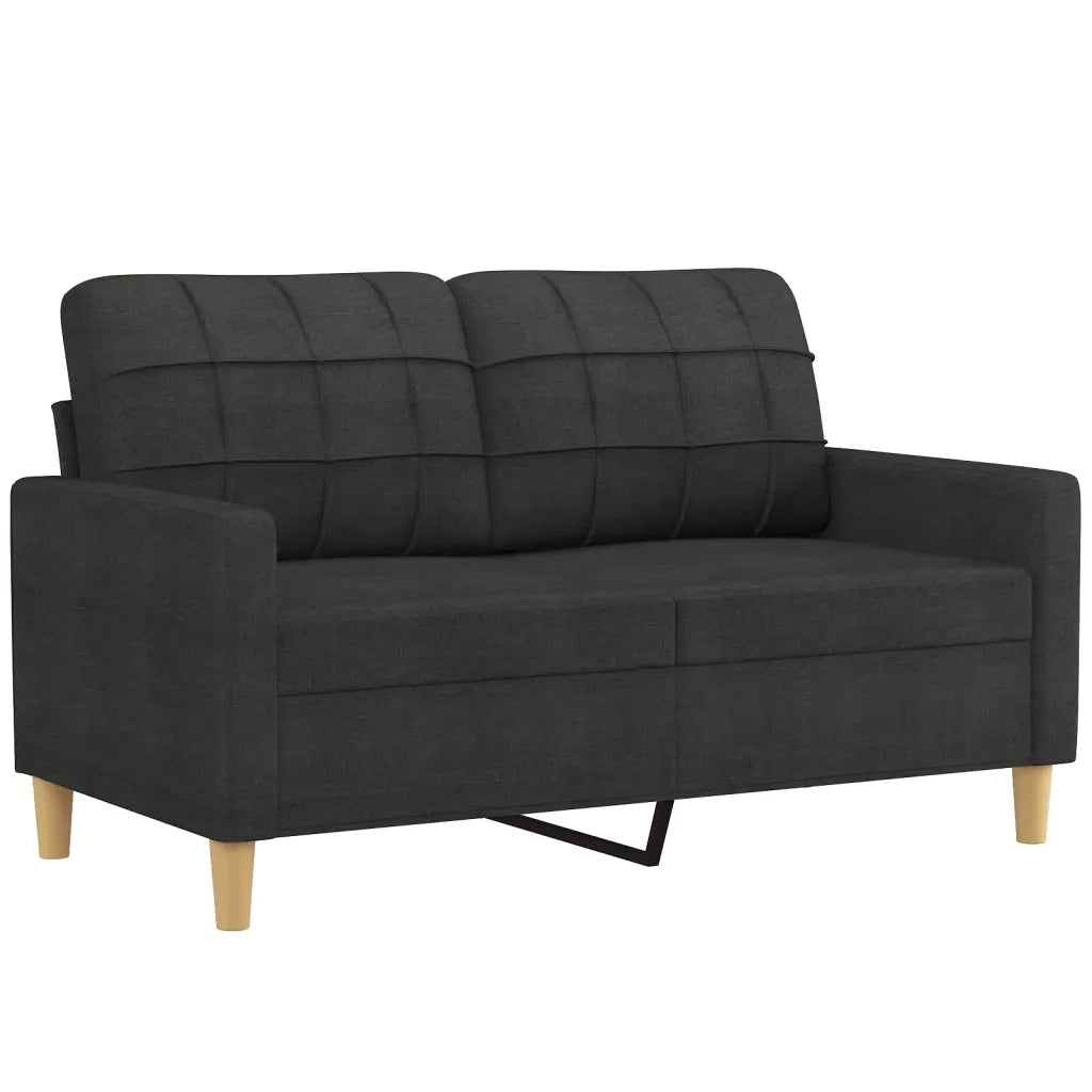 Set di Divani 3 pz con Cuscini Nero in Tessuto 3201318