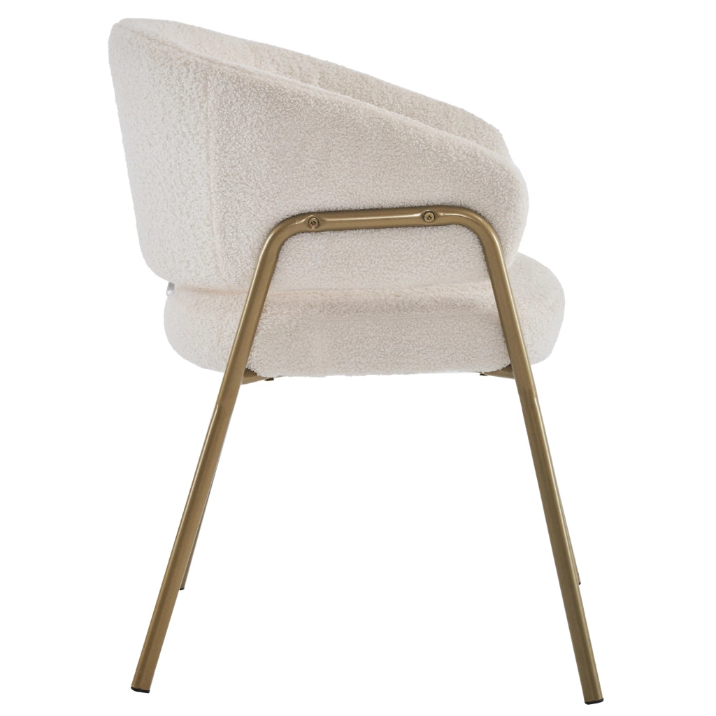 Sedia da Pranzo in Velluto Bianco con Gambe Oro ¨C MINIMAL ¨C Set 4 Pezzi