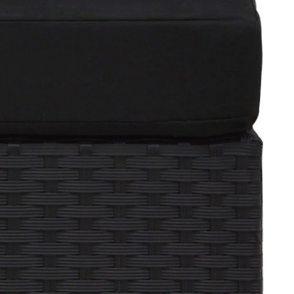 Divano Modulare a 2 Posti in Polyrattan Nero 49505