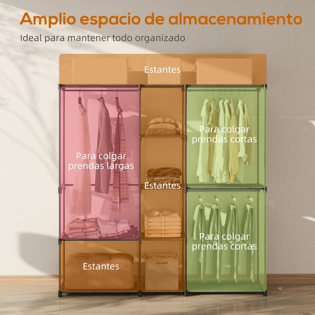 Armadio con Ripiani e Appendiabiti ¨C Minimal ¨C Nero 182x43x185 cm